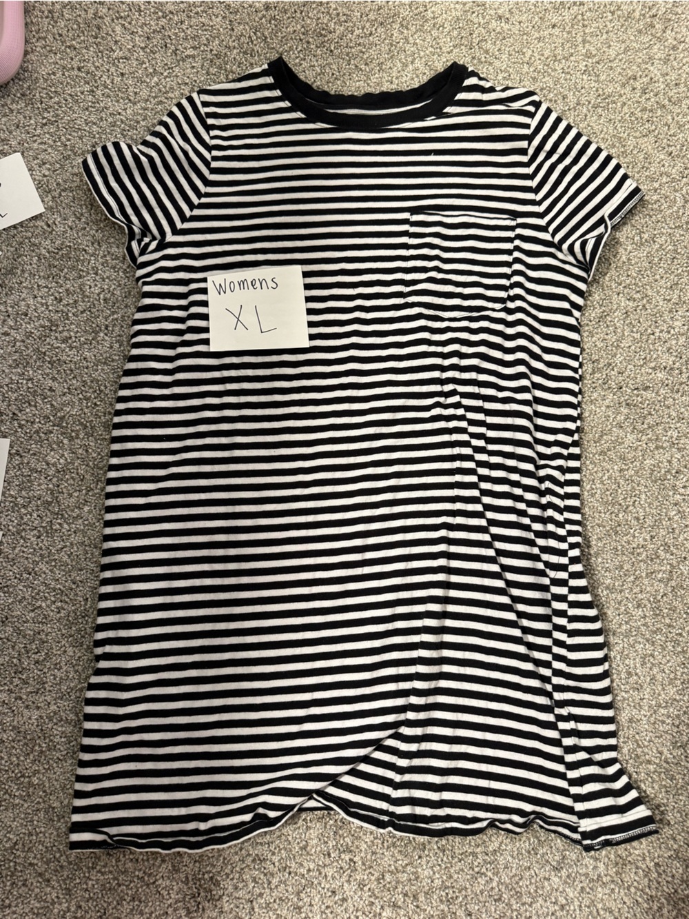 Black & White Striped Women's Tee Dress